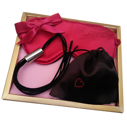 Kit cadeau mini-fouet + bandeau satin rouge — Dominatrix — vue 2