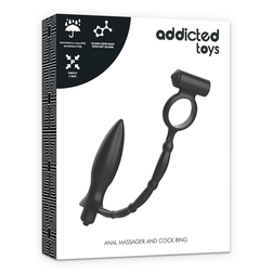 Plug anal vibrant avec cockring Addicted Toys — texture visible