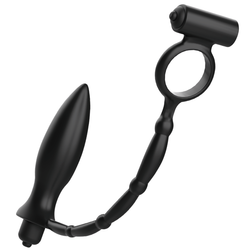 Plug anal vibrant avec cockring Addicted Toys — vue de profil