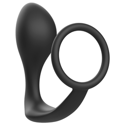 Plug anal avec cockring intégré silicone — gros plan