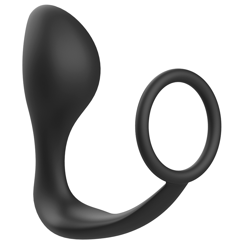 Plug anal avec cockring intégré silicone — vue de profil