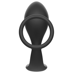 Plug anal avec cockring intégré silicone — vue détaillée