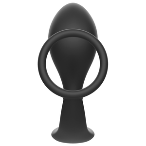 Plug anal avec cockring intégré silicone — vue détaillée