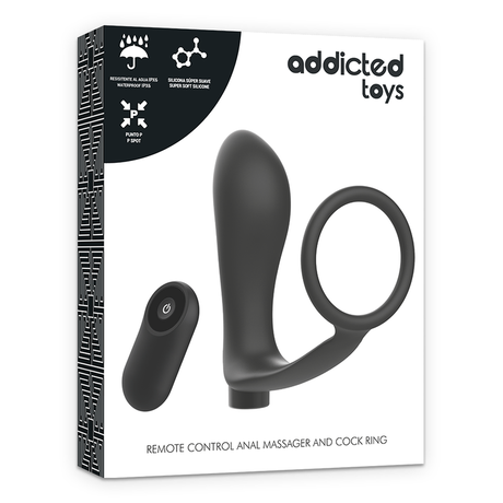 Cockring vibrant avec plug anal télécommandé rechargeable — autre angle