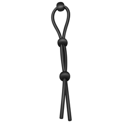 Kit 7 cockrings lassos et anneaux silicone noir — gros plan