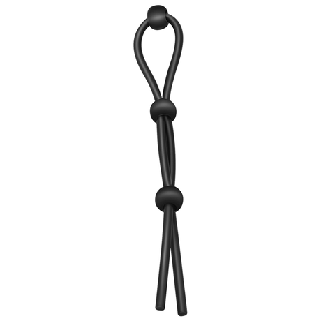 Kit 7 cockrings lassos et anneaux silicone noir — gros plan