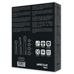 Kit 7 cockrings lassos et anneaux silicone noir — emballage