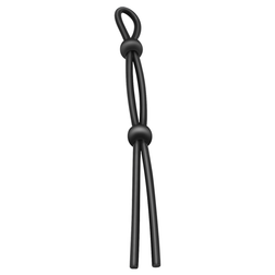 Kit 7 cockrings lassos et anneaux silicone noir — en situation